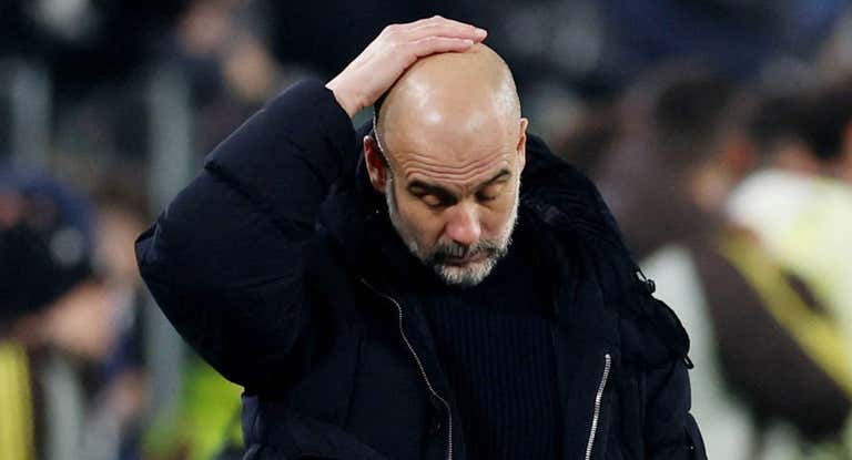Pep Guardiola lamenta una ocasión fallada ante la Juventus.