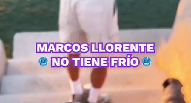 Marcos Llorente, jugador del Atlético de Madrid, ha paseado sin camiseta a sus perros pese al frío.