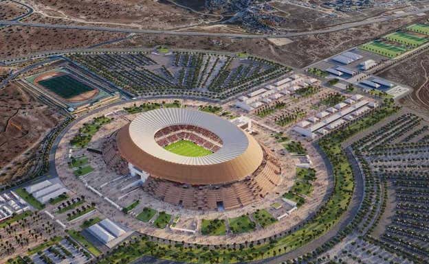 Render del aspecto que tendrá el Gran Estadio de Agadir tras su remodelación. FIFA BID BOOK