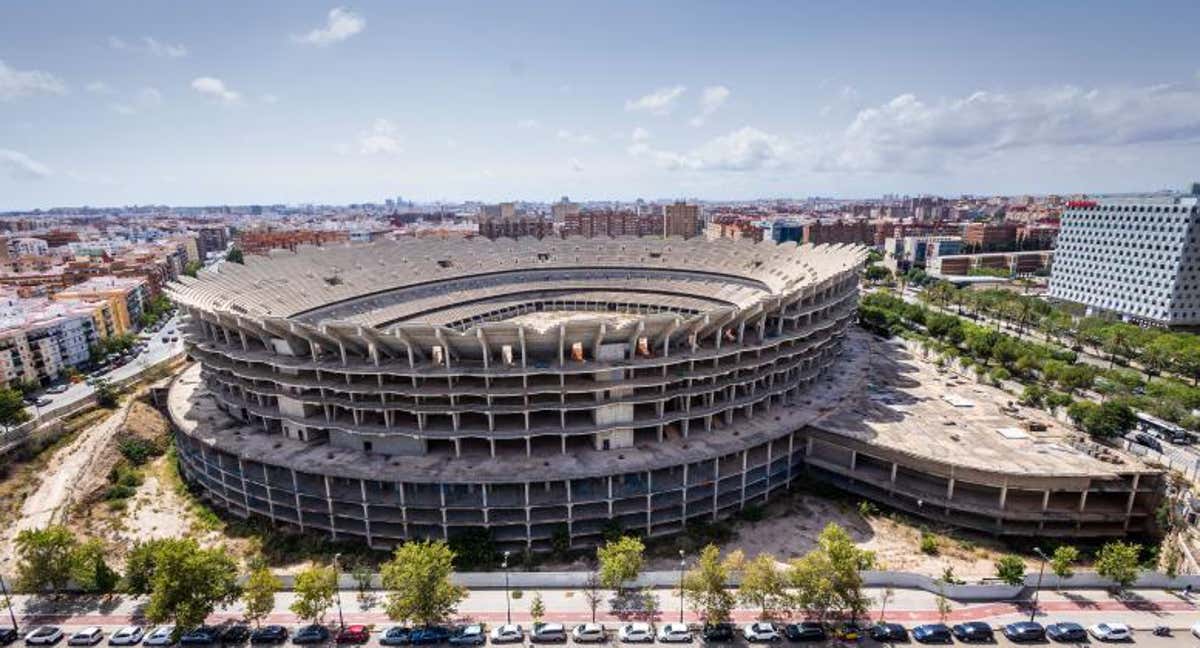 El esqueleto del Nuevo Mestalla.
