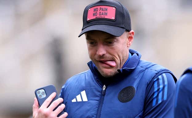 Jamie Vardy, antes de un partido esta temporada. REUTERS
