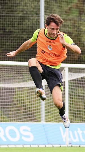 Odriozola, en un entrenamiento reciente en Zubieta.  RS