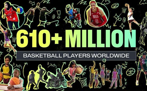 Más de 610 millones de personas juegan al baloncesto.  FIBA