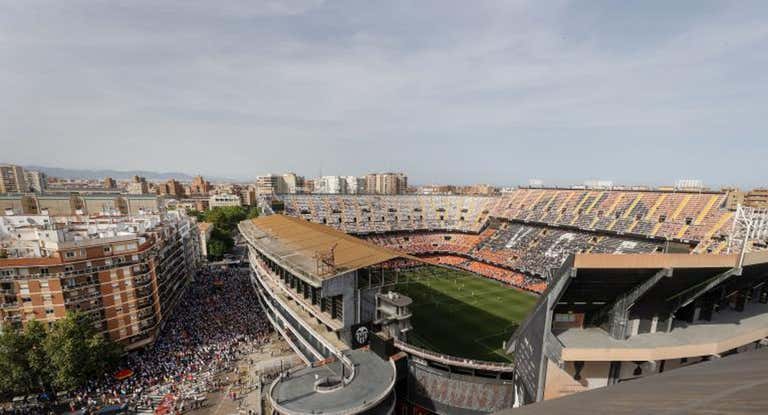 Mestalla vacío en 2022.