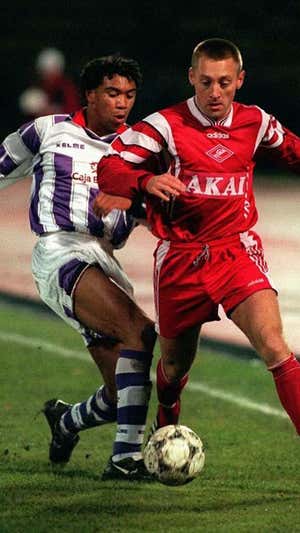 Benjamín, jugando con el Valladolid.