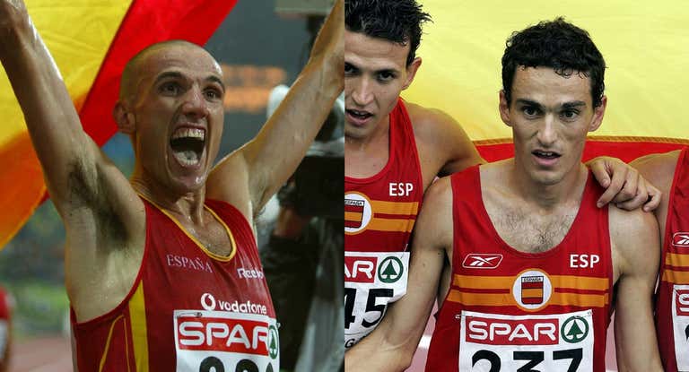 Chema Martínez y Jesús España, tras lograr sus oros europeos.