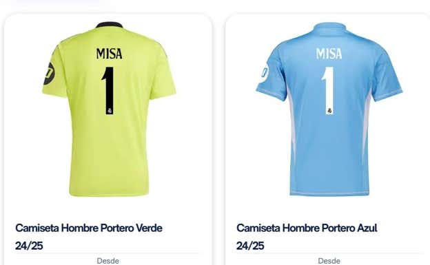 Camiseta de Misa Rodríguez, con tallaje de hombre, en la tienda del Real Madrid.