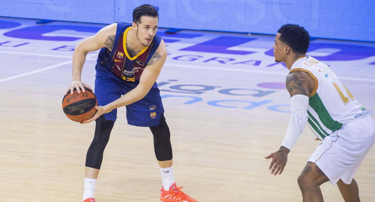 Thomas Heurtel en un partido en su primera temporada con el Barcelona.