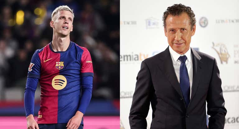 Dani Olmo y Jorge Valdano.
