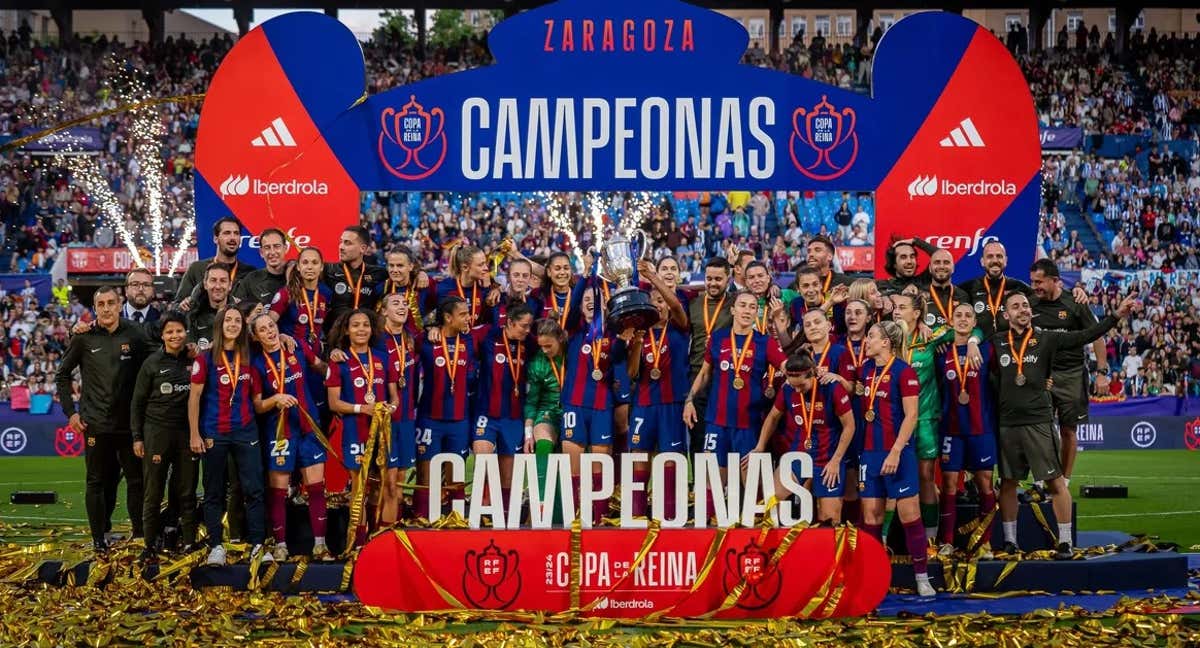 El Barça celebra el título de Copa de la Reina. /FC BARCELONA FEMENI