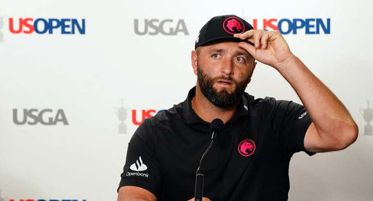 Jon Rahm, en una rueda de prensa el pasado año.