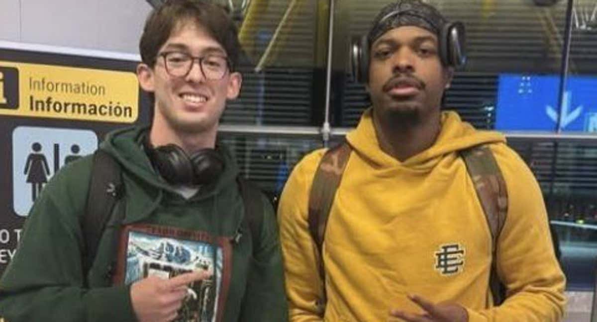 Dennis Smith en su llegada a Barajas. /Instagram |