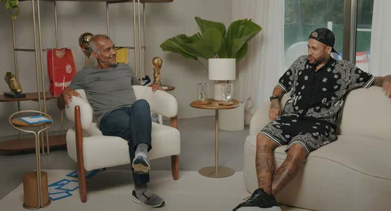 Romario y Neymar, en la grabación de su vídeo.