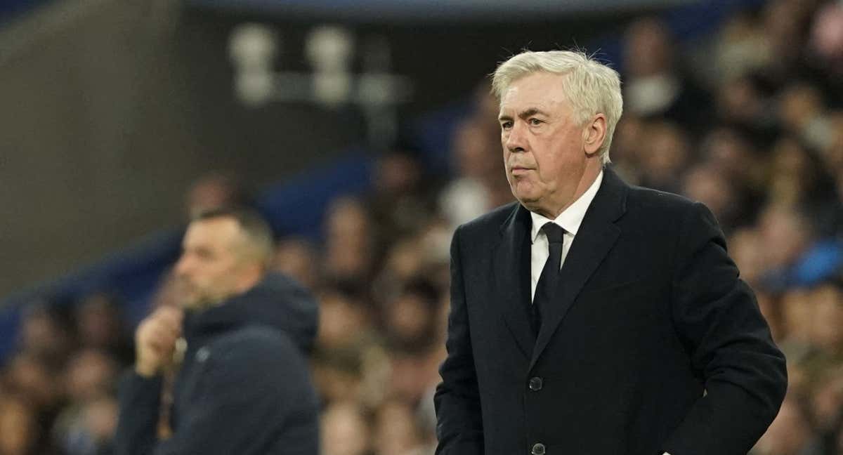 Ancelotti, durante el Real Madrid-Las Palmas.