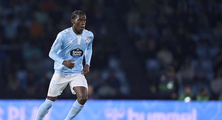 Ilaix Moriba, en un partido con el Celta esta temporada.