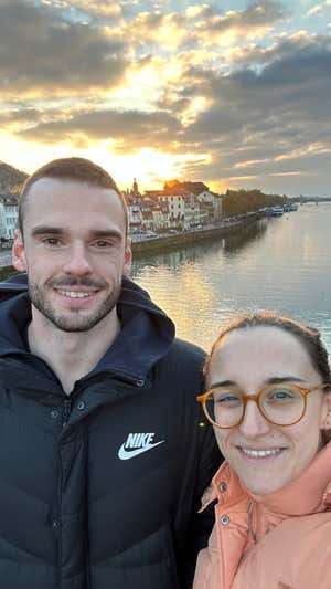 Santiago Márquez y María Delgado en Heidelberg.  CEDIDA