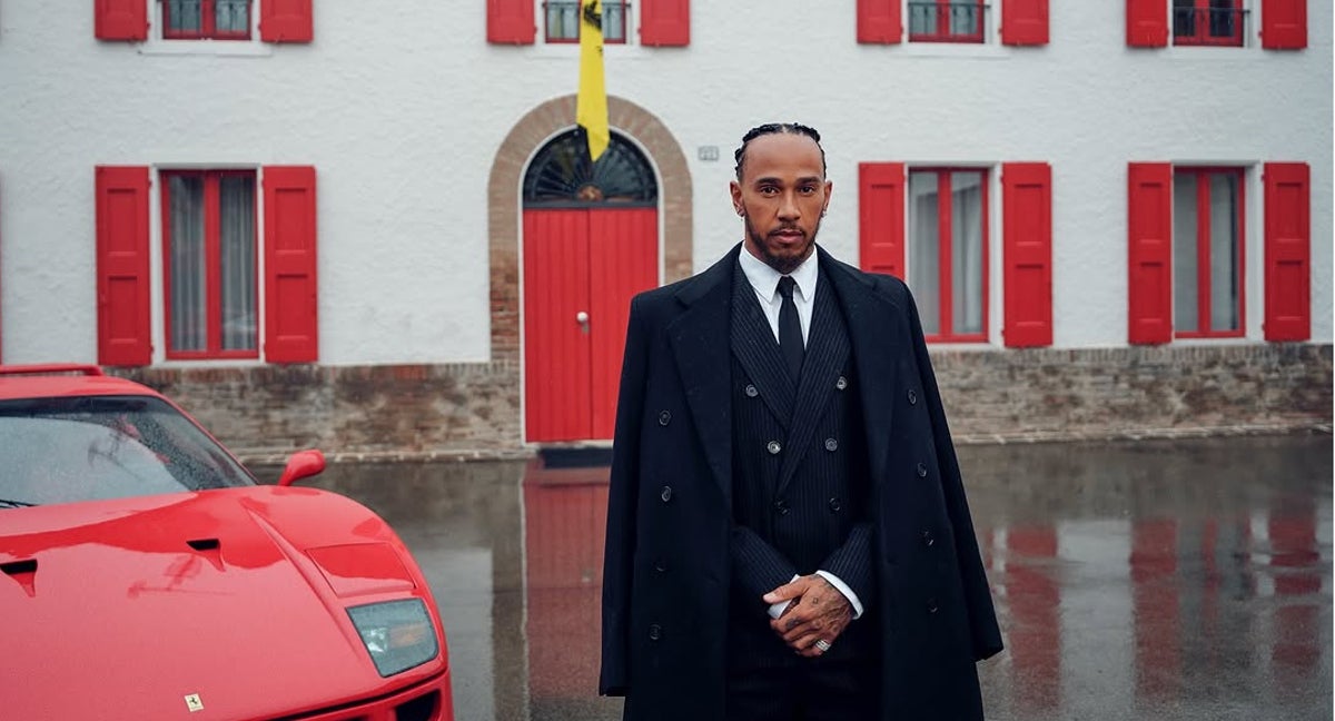 La primera imagen de Hamilton con Ferrari.