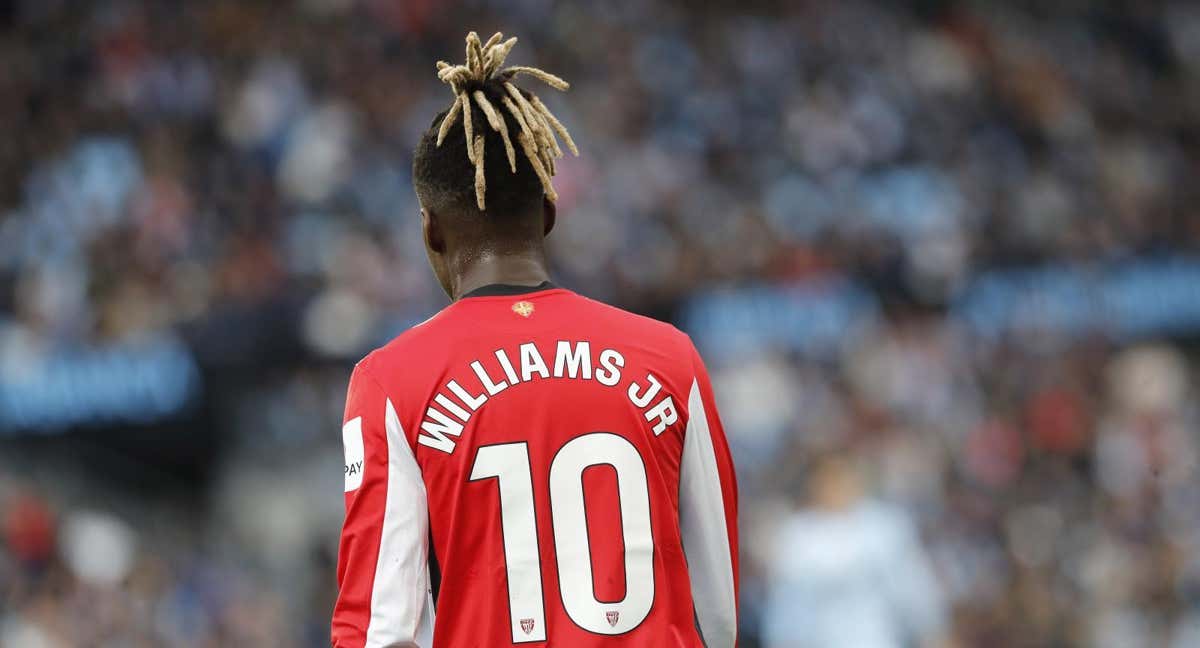 Nico Williams en el duelo ante el Celta. /EFE/Salvador Sas