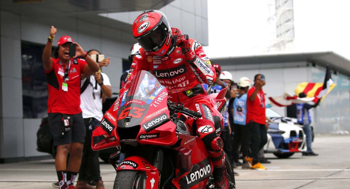 Bagnaia en un GP de MotoGP./Reuters