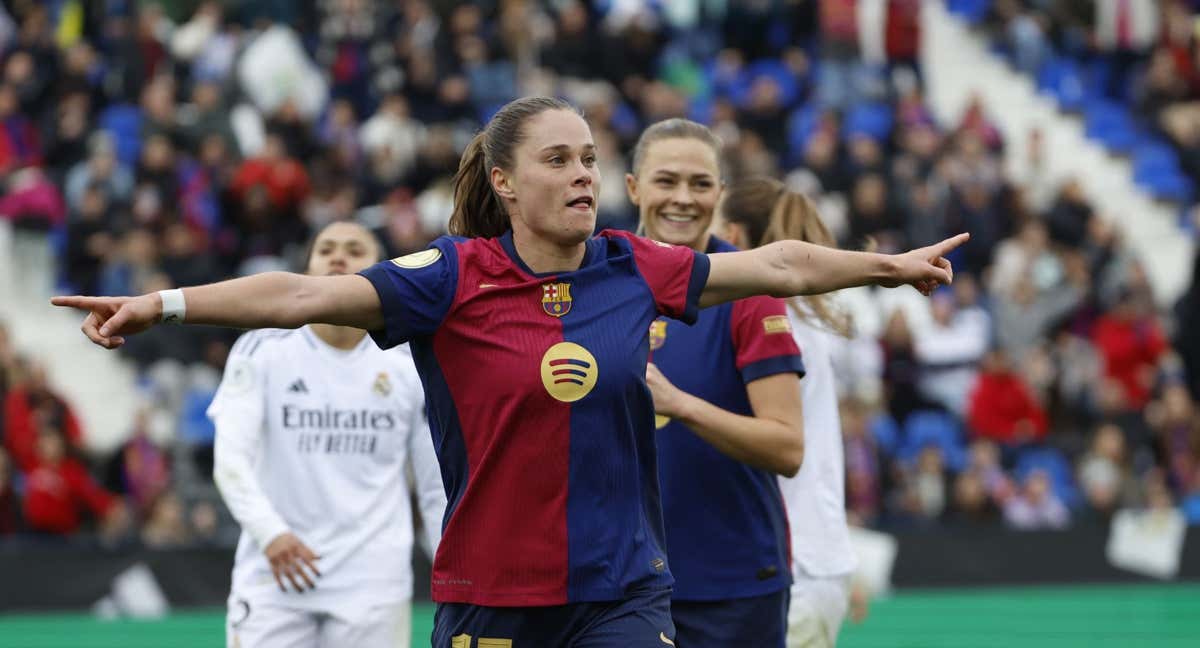 Ewa Pajor celebrando un gol en la final de la Supercopa de España 2025. /EFE/Mariscal