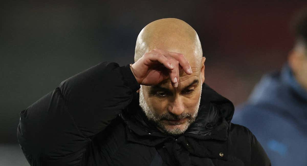 Pep Guardiola, después de perder ante el PSG./REUTERS