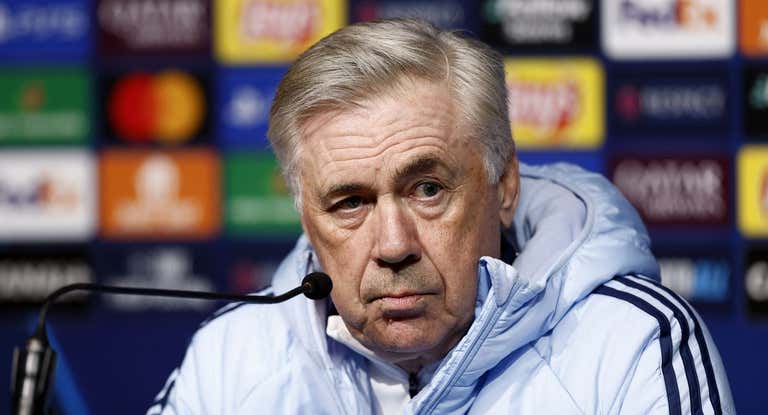 Ancelotti, en la rueda de prensa.