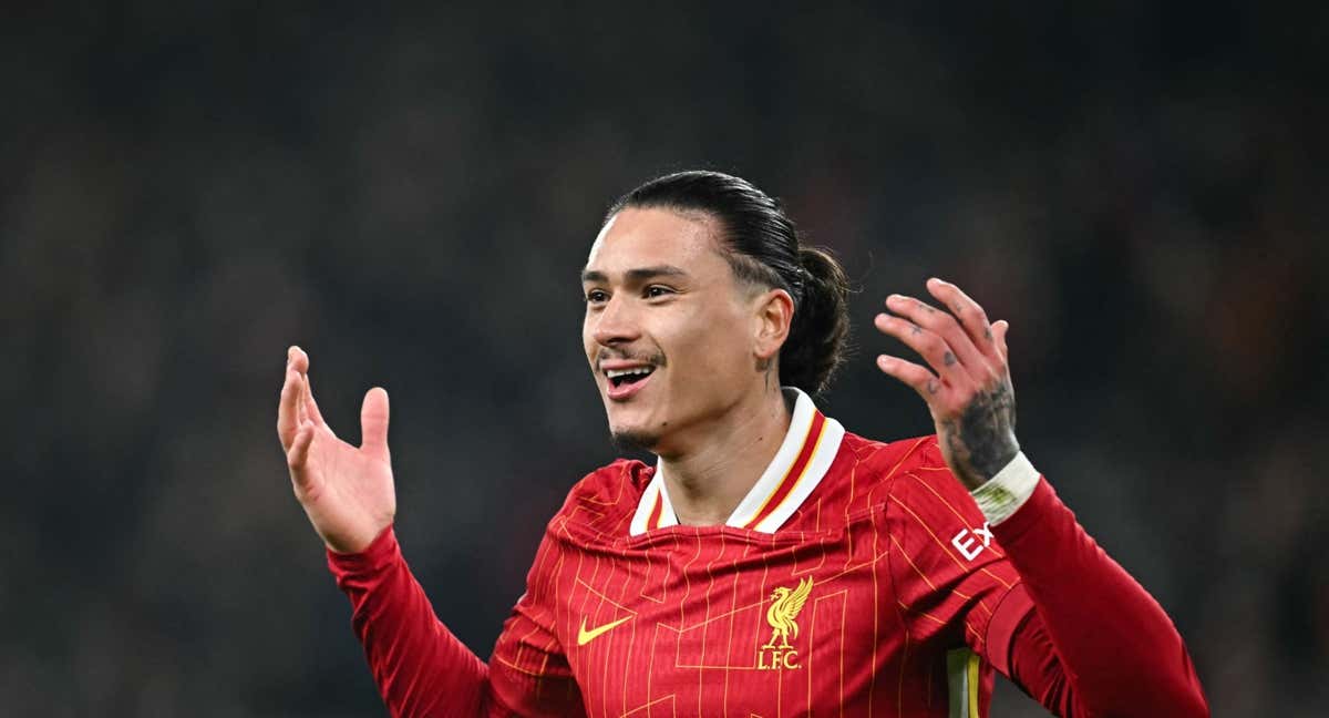 Darwin Núñez, en un partido con el Liverpool.