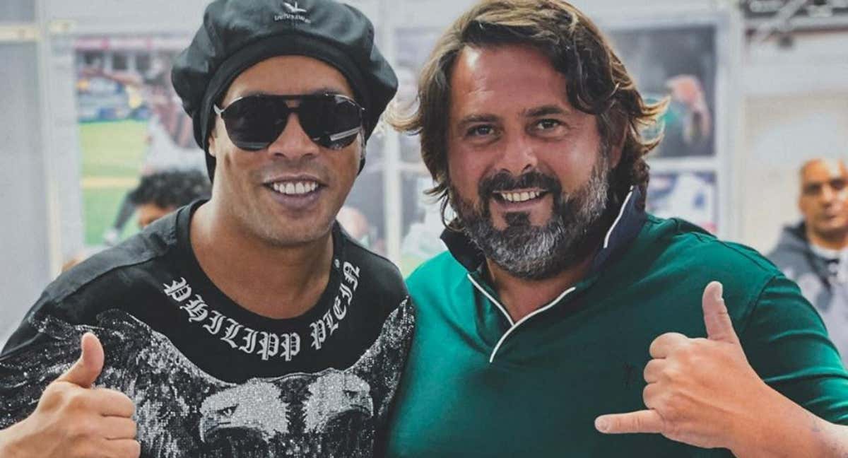 Ronaldinho y Fabio Cordella, estrella y director deportivo del proyecto The Wine of the Champions.