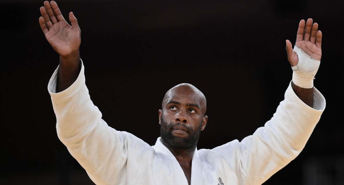 Teddy Riner tras conquistar el bronce en los Juegos de Tokio./AFP