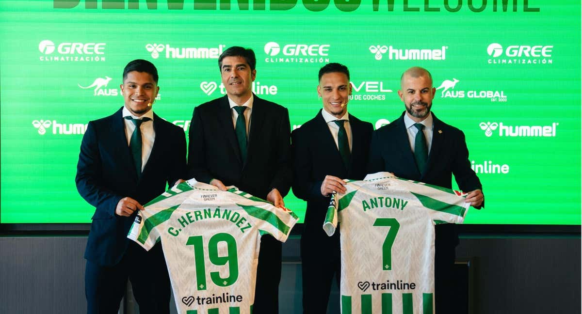 Cucho y Antony, presentados con el Betis./RBB