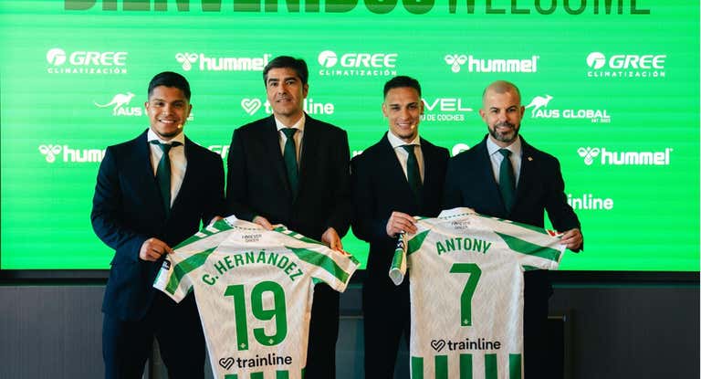 Cucho y Antony, presentados con el Betis.