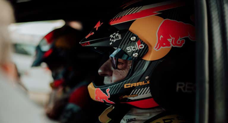 Carlos Sainz, a punto de salir a tramo.
