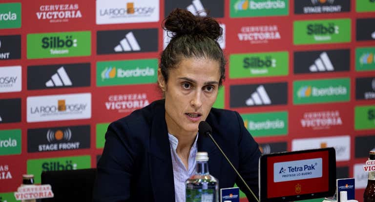 Montse Tomé en una rueda de prensa.
