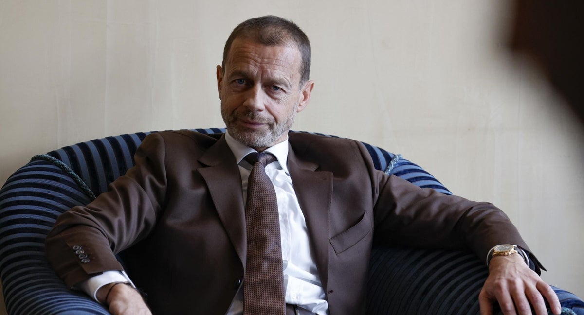 Aleksander Ceferin, en una reunión de UEFA.