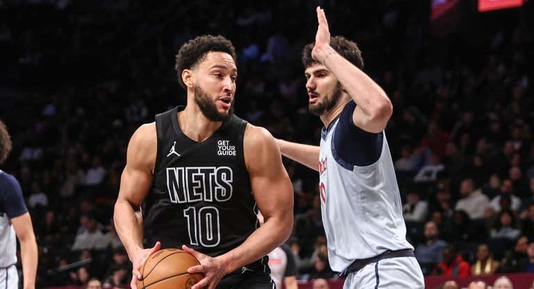 Ben Simmons durante su etapa en los Nets.