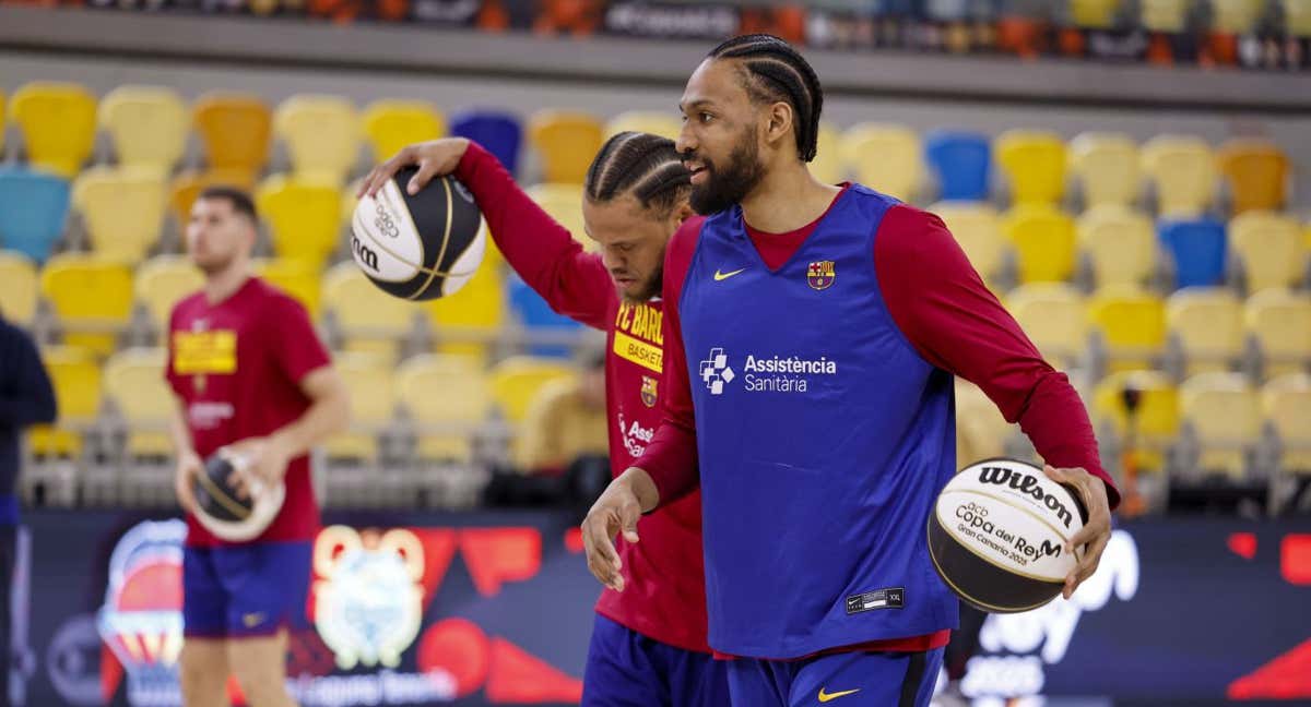 Entrenamiento del Barça en el Gran Canaria Arena. /EFE