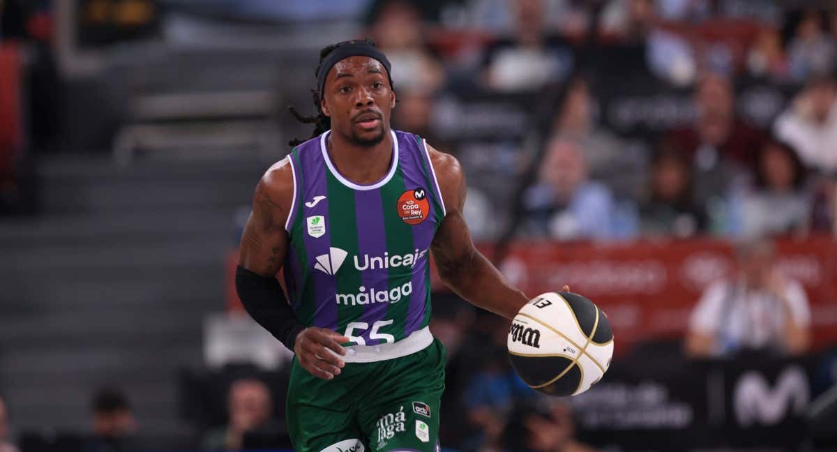 Kendrick Perry, durante el partido ante el Joventut en la Copa. /ACB PHOTO/A. ARRIZABALAGA