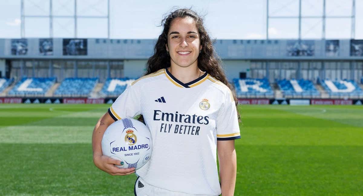 Oihane Hernández, en su presentación con el Real Madrid./REAL MADRID