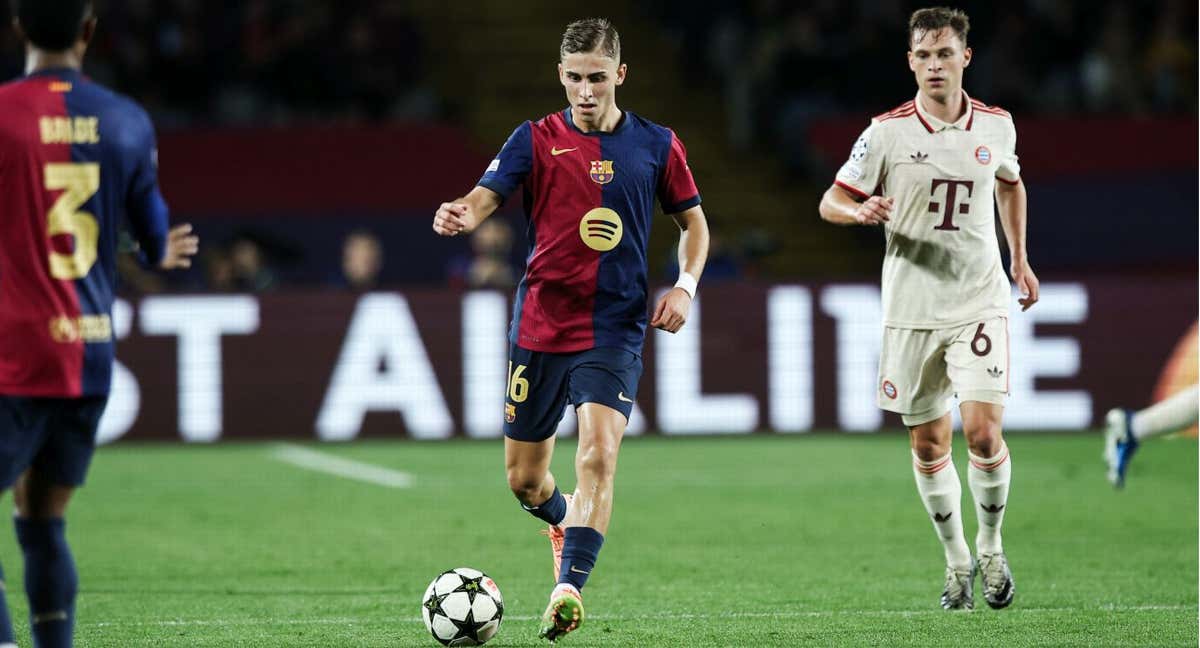 Fermín López, controlando el balón con el FC Barcelona. /GETTY