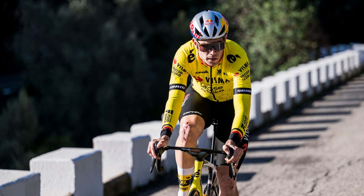 Wout van Aert, durante el 'stage' de pretemporada del Visma-Lease a Bike en España./Charly López / Visma-Lease a Bike