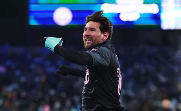 Leo Messi celebra el gol. AFP