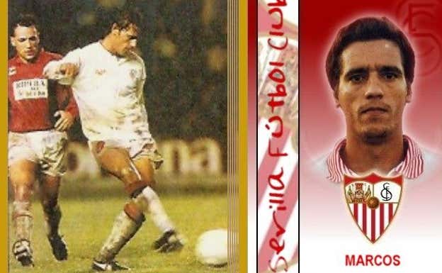 Un cromo de Marcos en su etapa en el Sevilla.