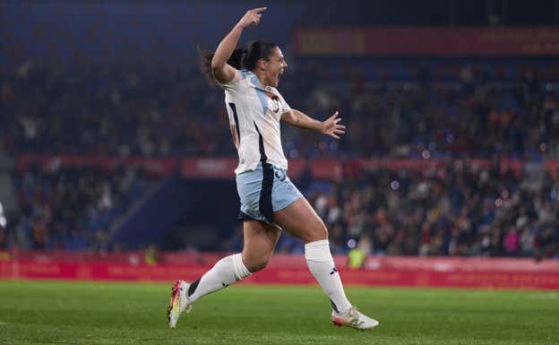 Cristina durante la celebración del gol.  GETTY IMAGES