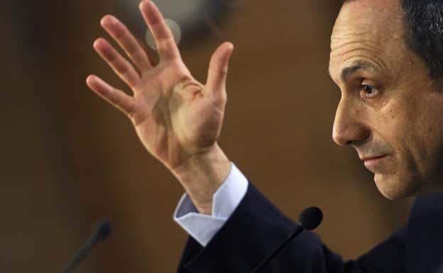 Messina en su rueda de prensa de despedida de Madrid. AFP