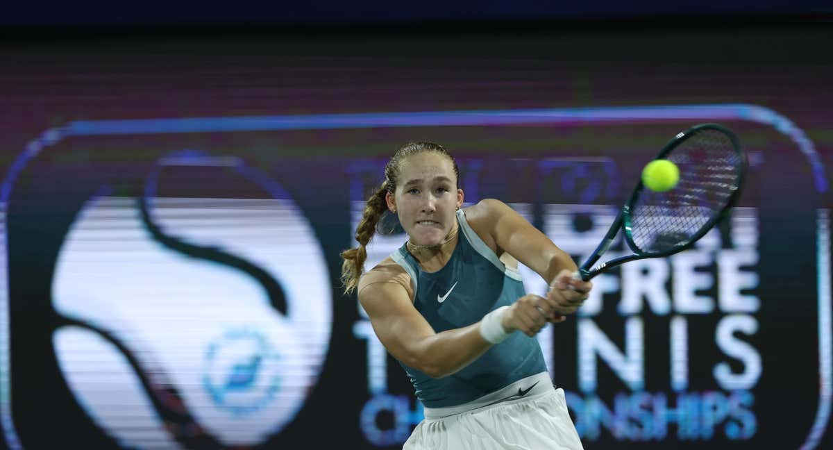 Mirra Andreeva en el WTA 1000 de Dubai. /EFE/EPA/ALI HAIDER