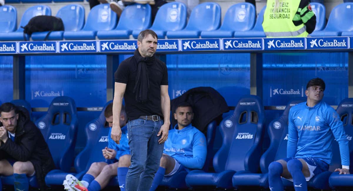 Coudet, durante el partido ante el Espanyol. /EP