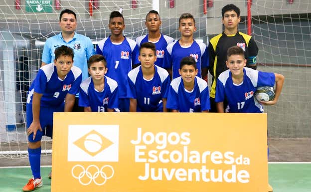 Rodrygo disputó los Juegos de la Juventud con el Colegio Santa Cecilia representando a Sao Paulo en 2015.  Wagner Carmo/Exemplus/COB
