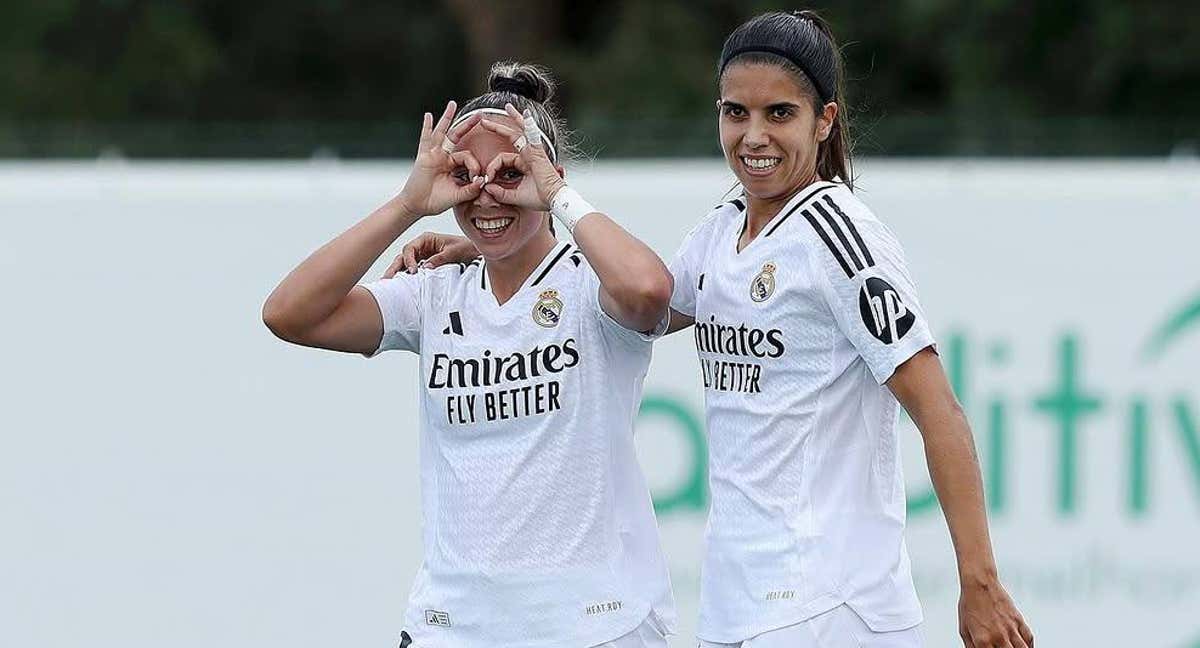 Athenea del Castillo y Alba Redondo, jugadoras del Real Madrid, celebran un gol. /INSTAGRAM: ATHENEA DEL CASTILLO