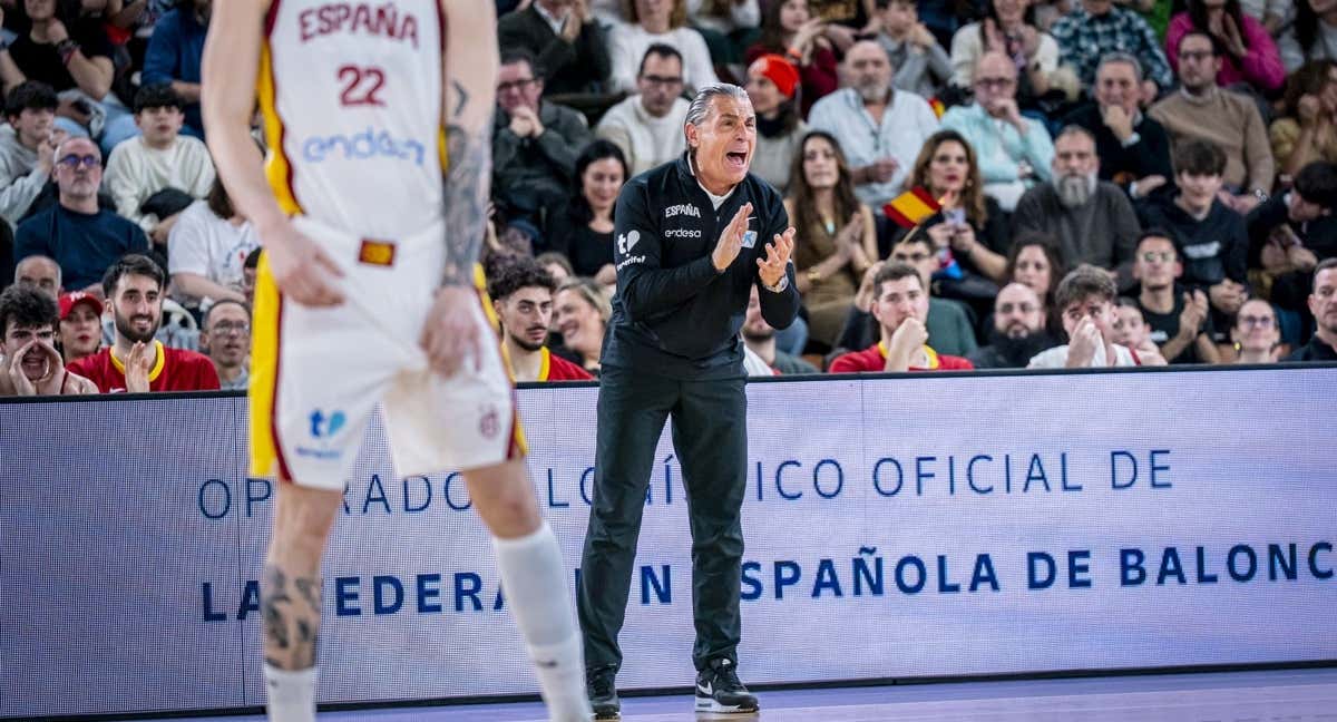 Sergio Scariolo, durante el partido ante Bélgica./FEB