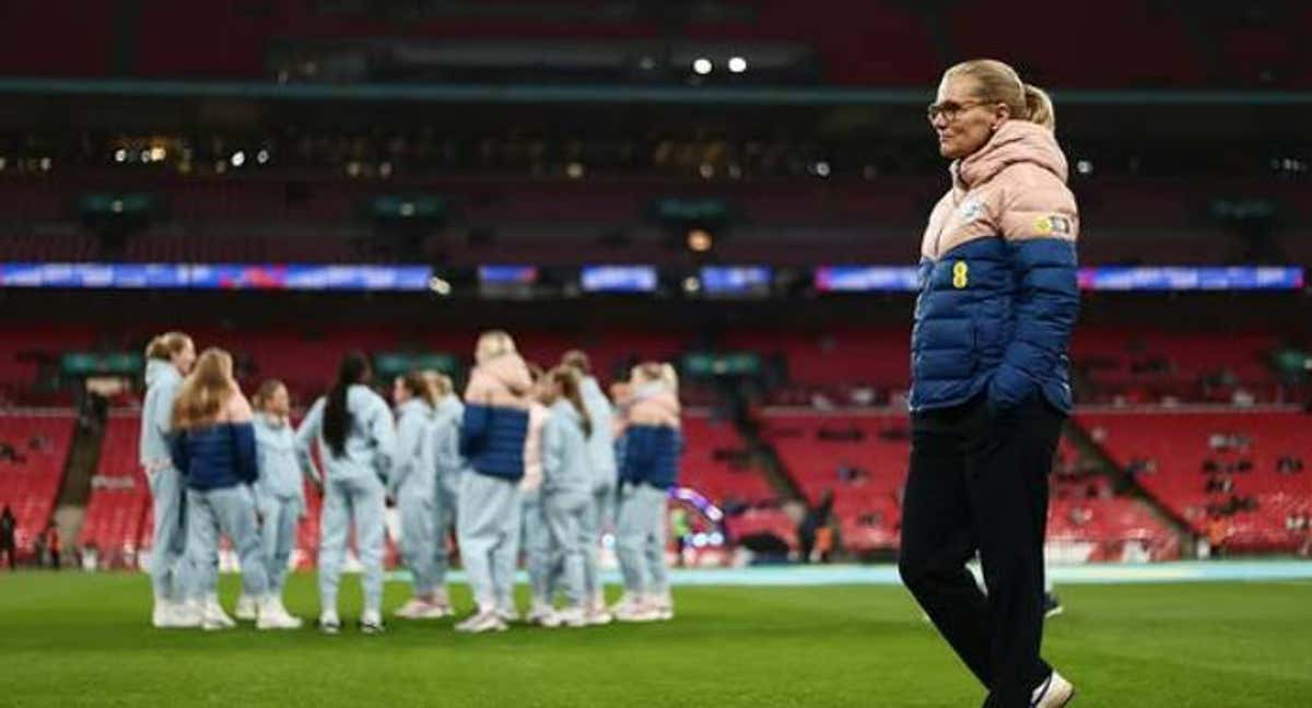 Sarina Wiegman durante un partido de Inglaterra.